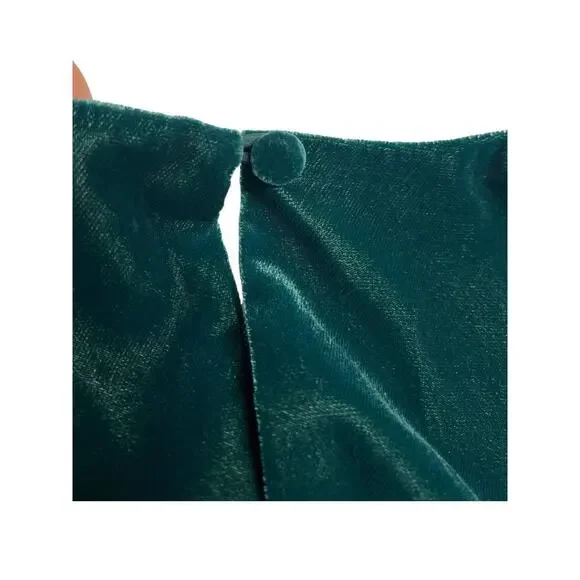 J Crew Velvet Ruffle Hem Holiday Shift Dress | Sz 00 | Emerald Green NWT - Picture 7 of 8